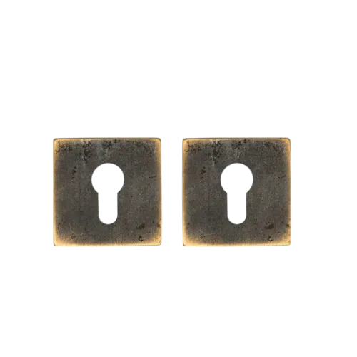 Square yale escutcheon Bronze 55x55mm